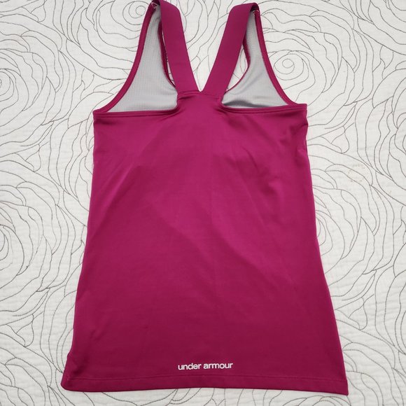 UNDER ARMOUR [XS] Pink Athletic Under Armour Tank with Built-In Bar - Picture 2 of 10